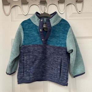 ❄️ Hanna Andersson Blue and Teal Kids Fleece Sweatshirt - Size 2T
